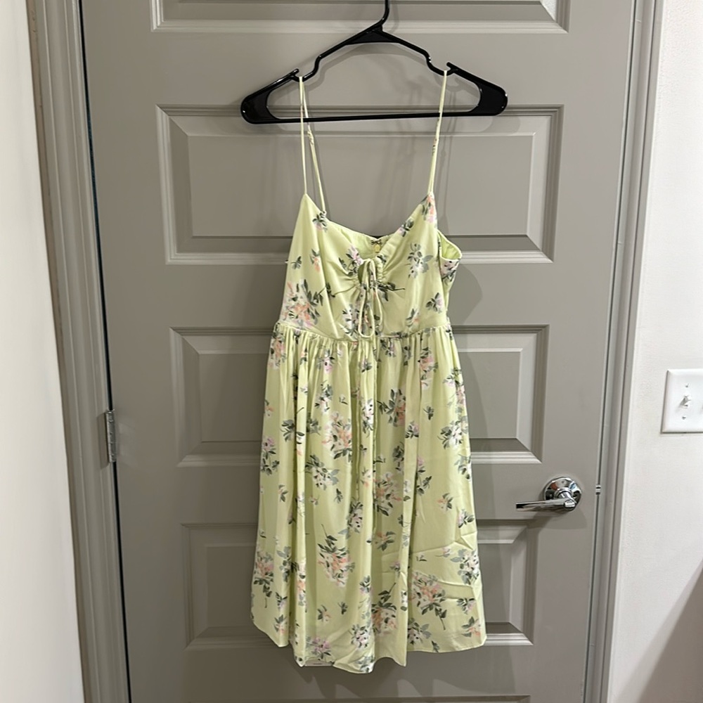 Abercrombie & Fitch green floral mini dress